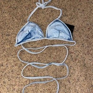 Denim body wrap Bralette